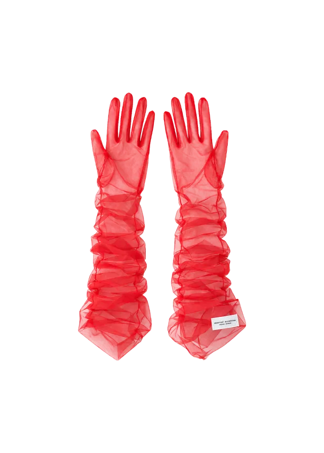 Ariana Grande Eternal Sunshine Handschuhe Rot Mesh
