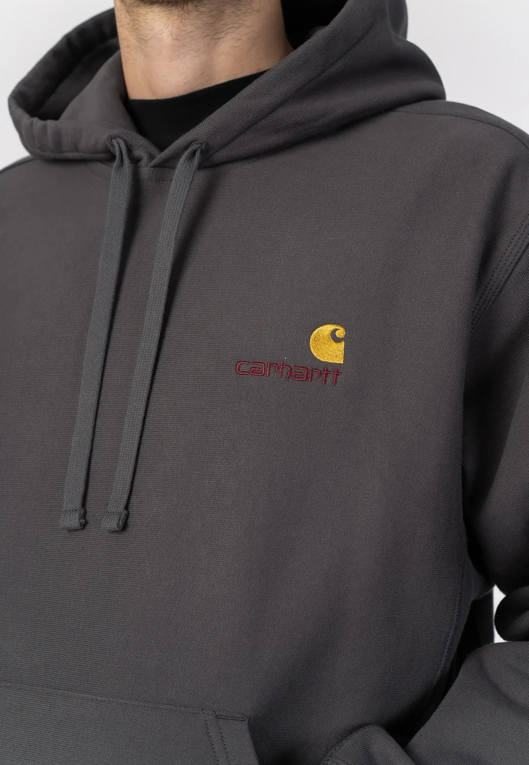 American Script Hooded Graphite Hoodie Größe L Grau
