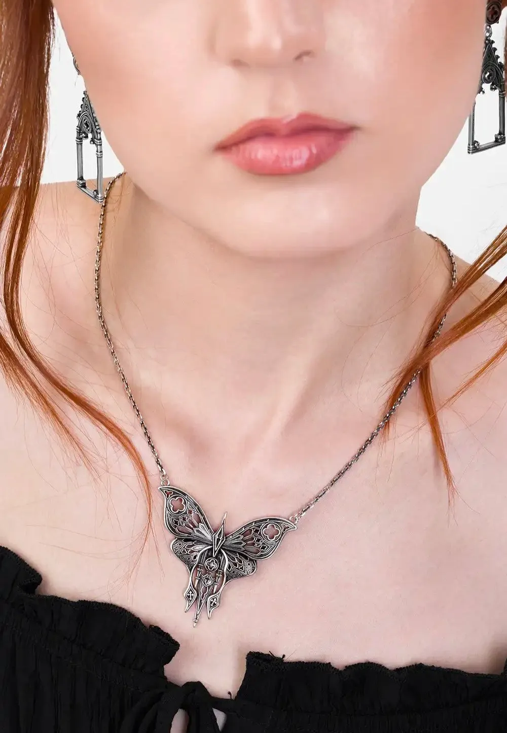 Impericon Sanctuary Moth Kette silber Onesize Gothic
