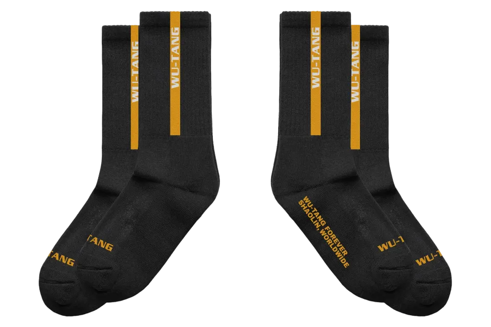 Wu-Tang Shaolin Worldwide Socken Schwarz Gold-Streifen