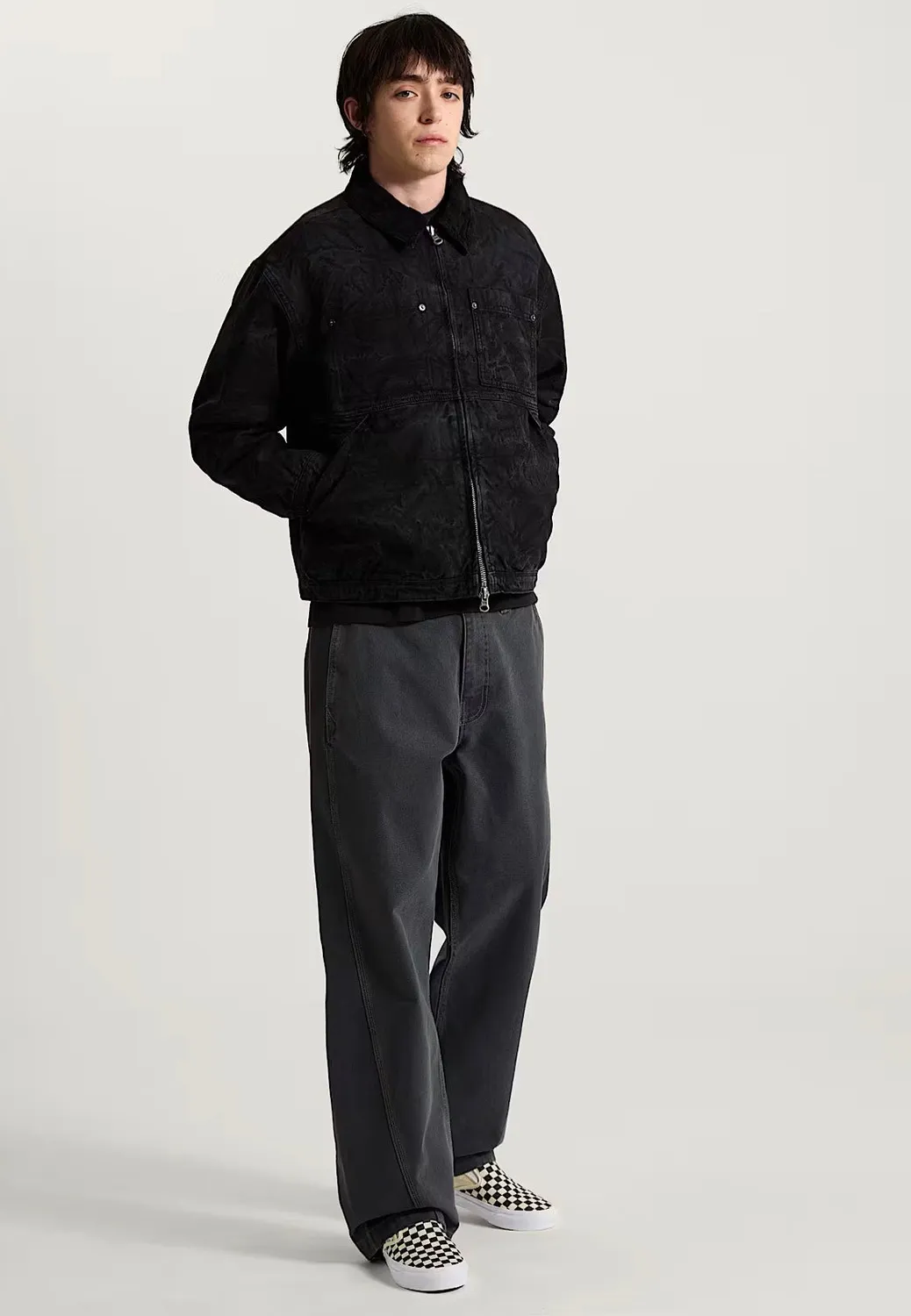 Impericon Nico Cropped Chore Canvas Jacke schwarz
