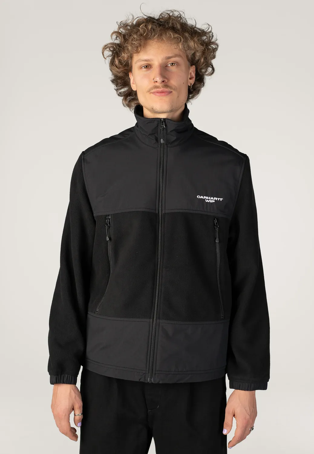 Impericon Edmore Black White Jacke Schwarz Fleece