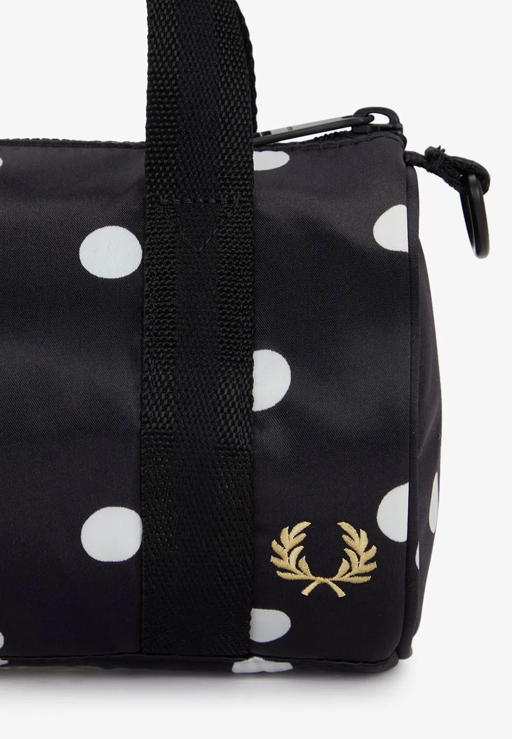 Polka Dot Amy Mini Barrel Dufflebag Kunstleder schwarz