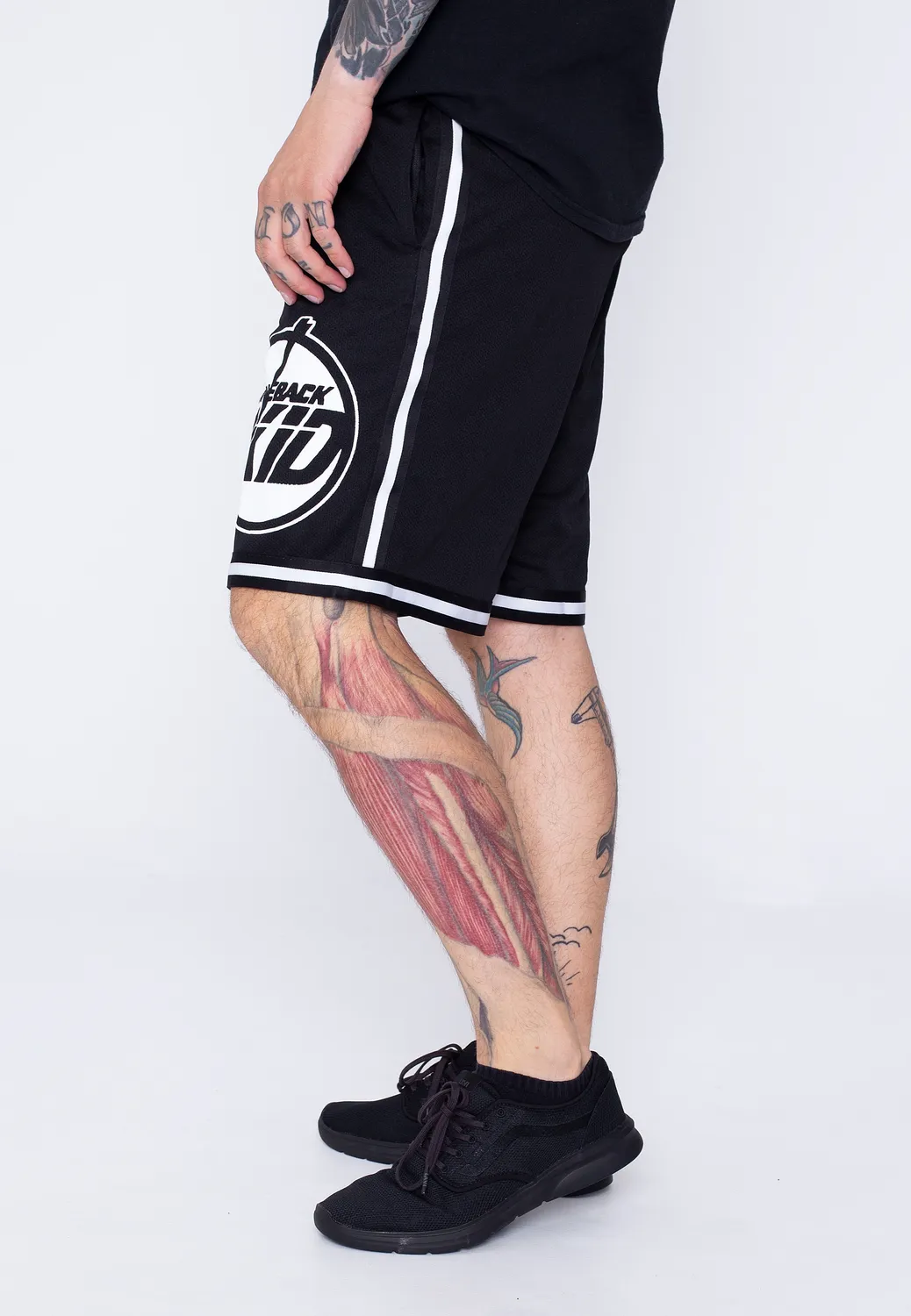 Impericon Circle Striped Mesh Shorts schwarz Hardcore