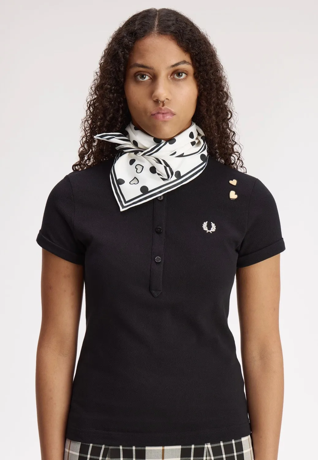 Impericon Amy Polka Dot Snow White Schal weiß Satin