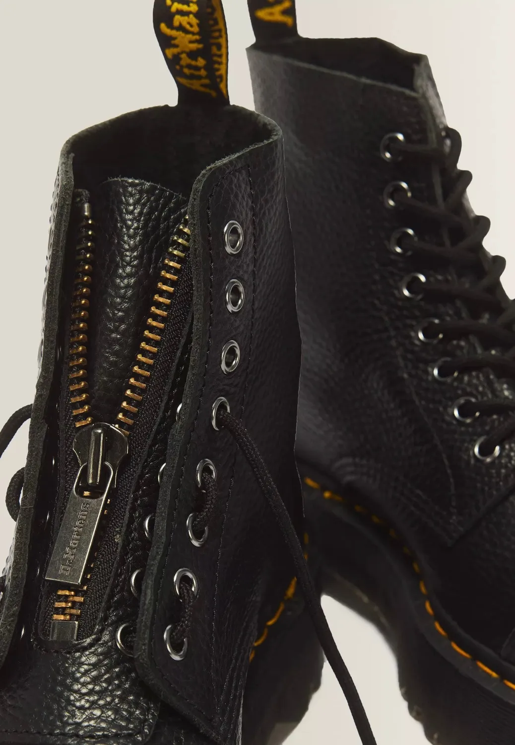 Impericon Sinclair Milled Nappa Black Boots Schwarz Leder