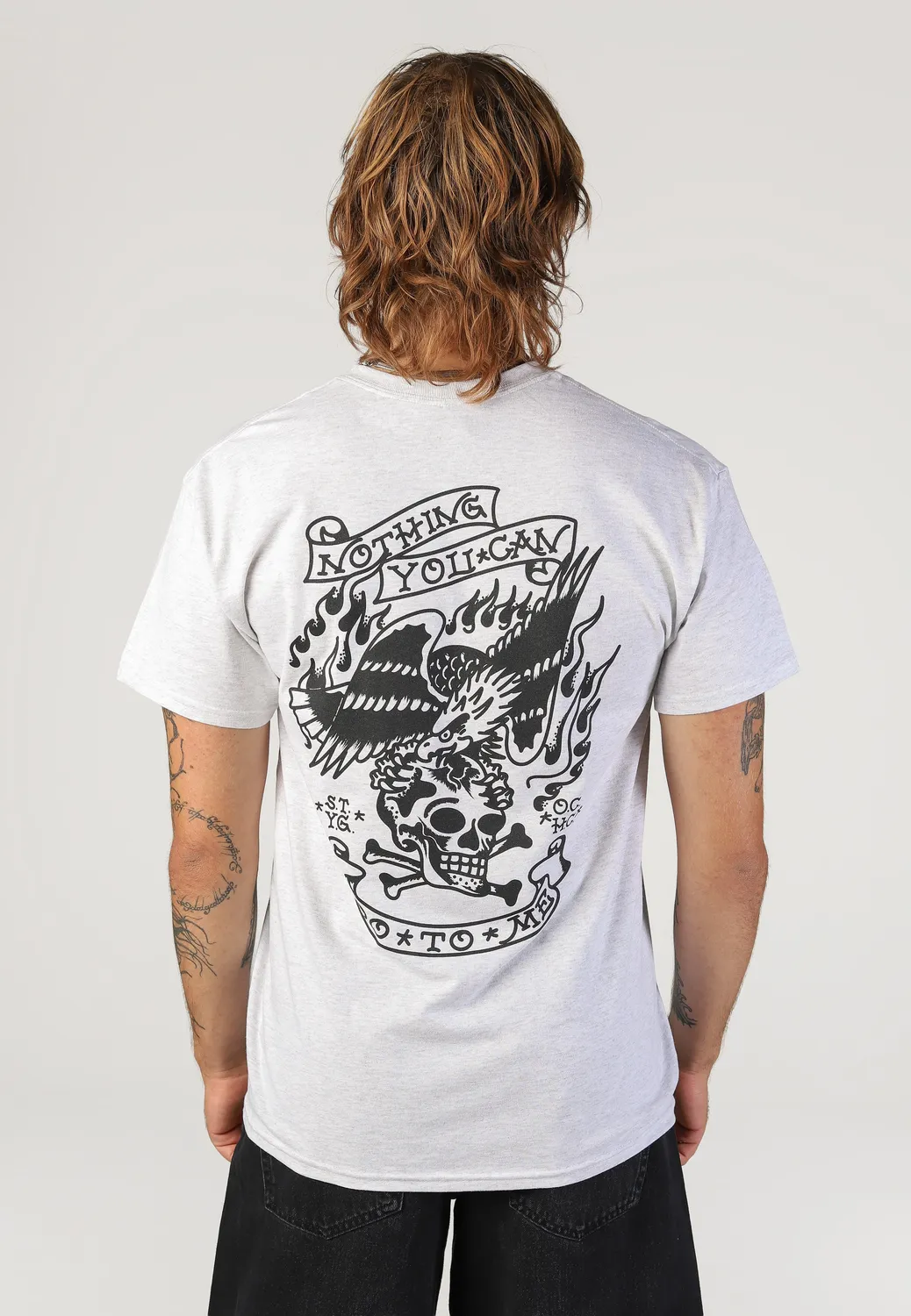 Impericon Eagle Nothing Tattoo T-Shirt ash grey