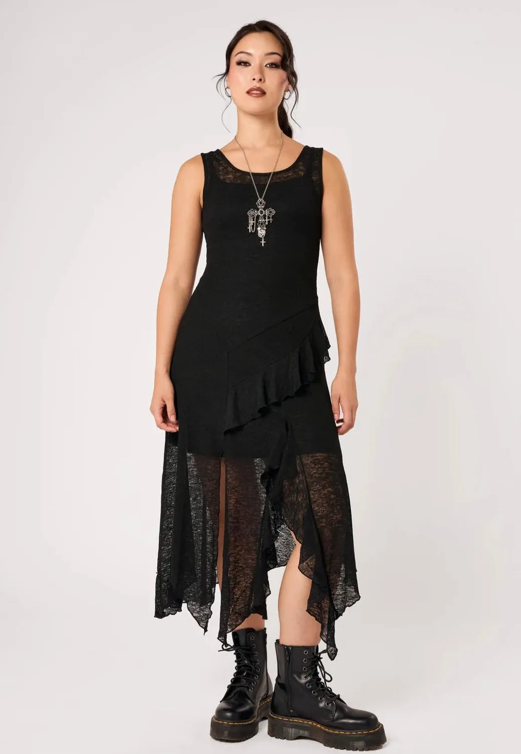 Impericon Mystra Black Kleid Spitze Gothic