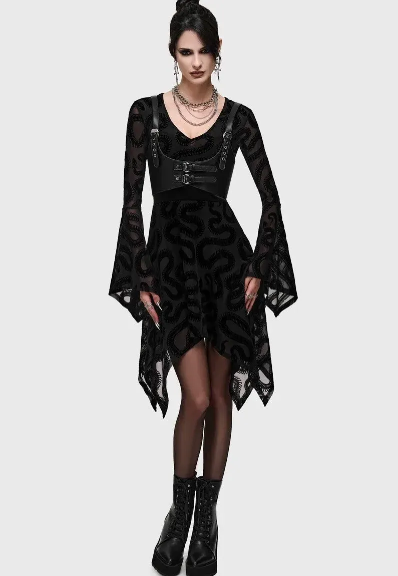 Impericon Serpentes Mini Black Kleid Mesh schwarz