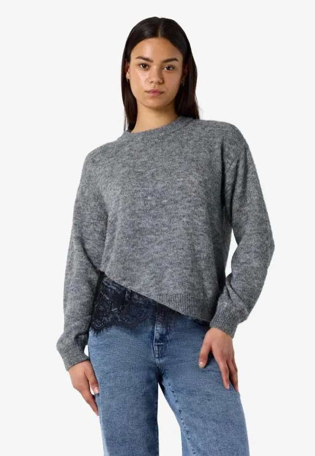 Impericon Preston O-Neck Lace Pullover grau