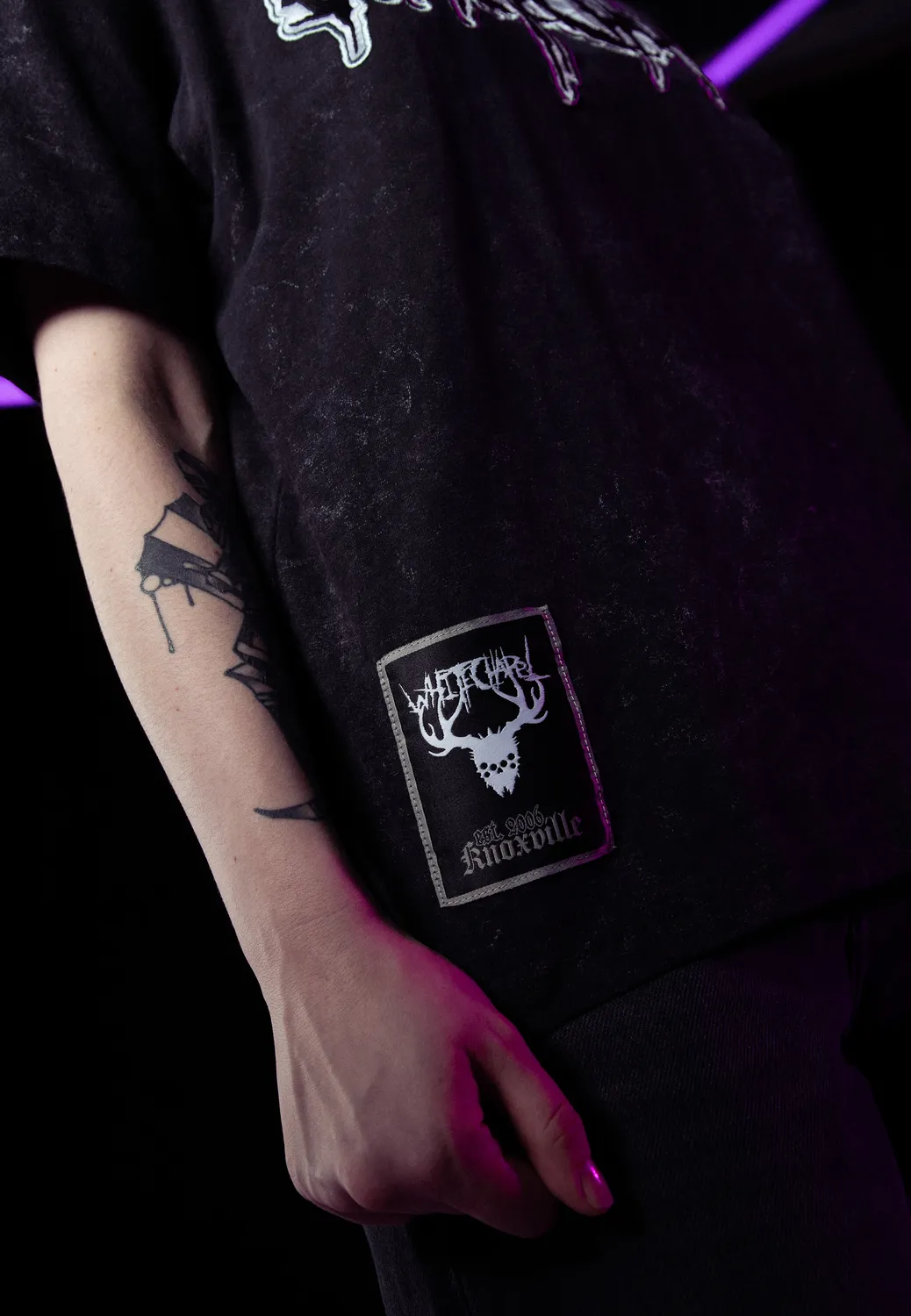 Impericon Logo Acid Wash Premium T-Shirt schwarz