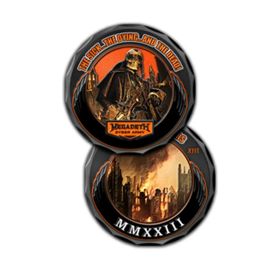 Megadeth Cyber Army 2023 Challenge Coin Schwarz Metall