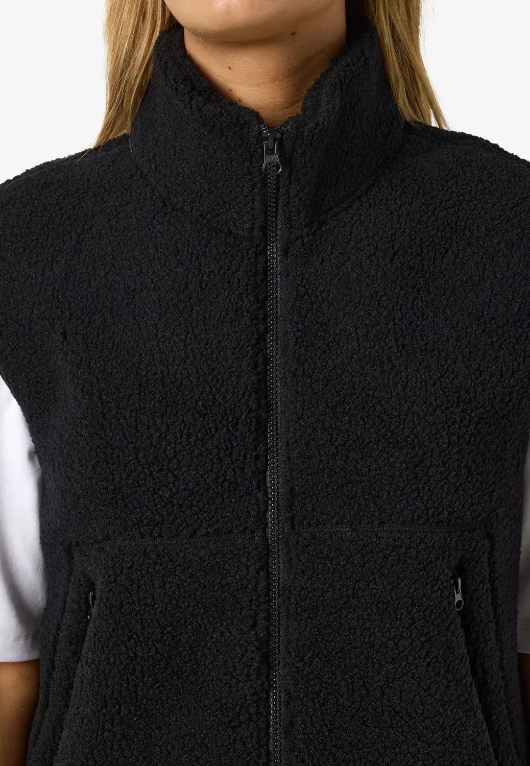 Impericon Masey Short Teddy Weste schwarz Fleece
