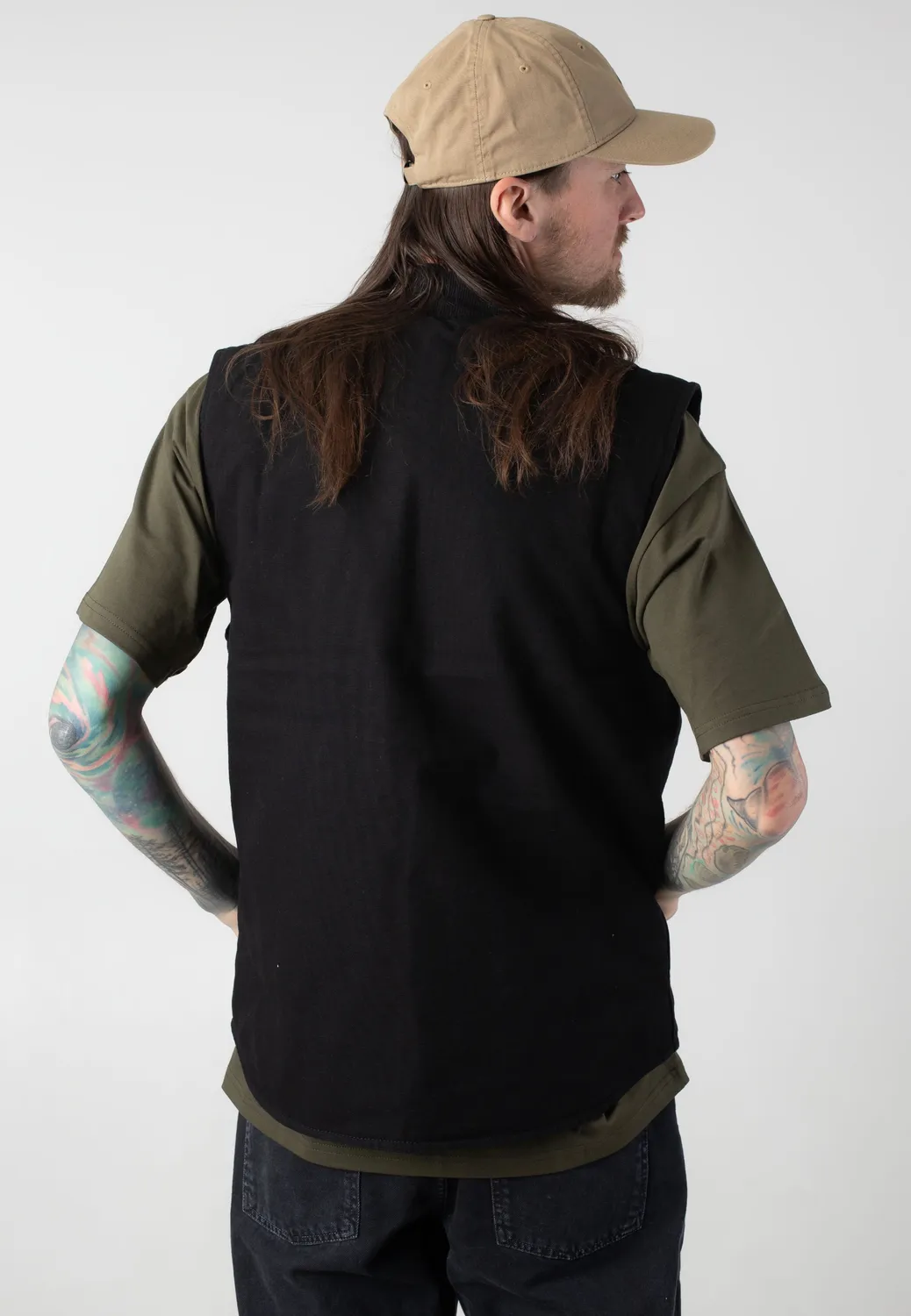 Impericon Classic Black Rinsed Weste Schwarz Vegan