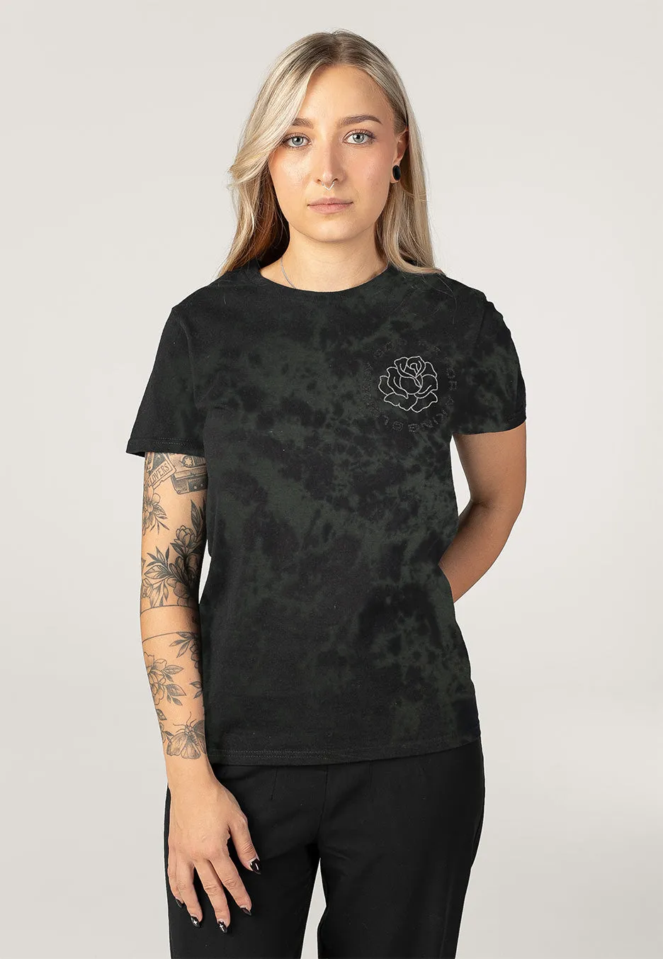 Impericon Roses Green & Black Tie Dye T-Shirt grün