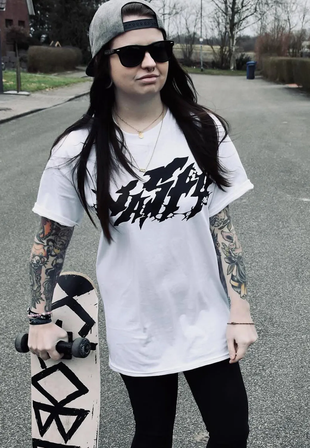 Impericon Anti Social T-Shirt Weiß Jersey
