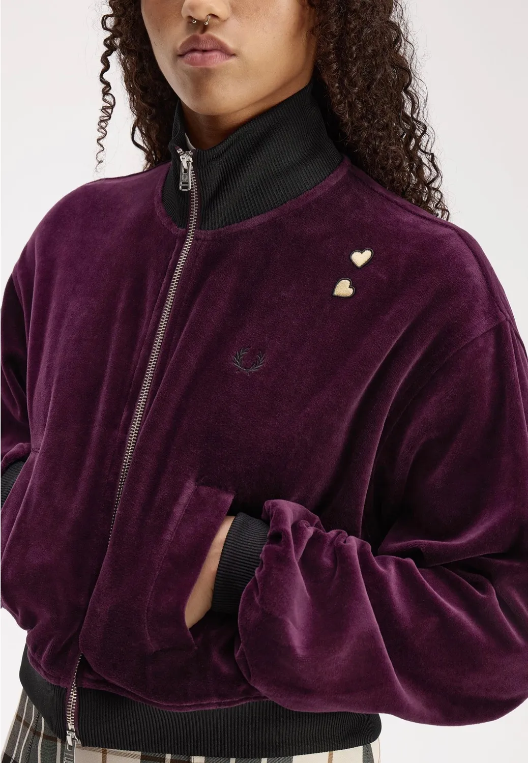 Impericon Velour Track Plum Jacke lila Damen