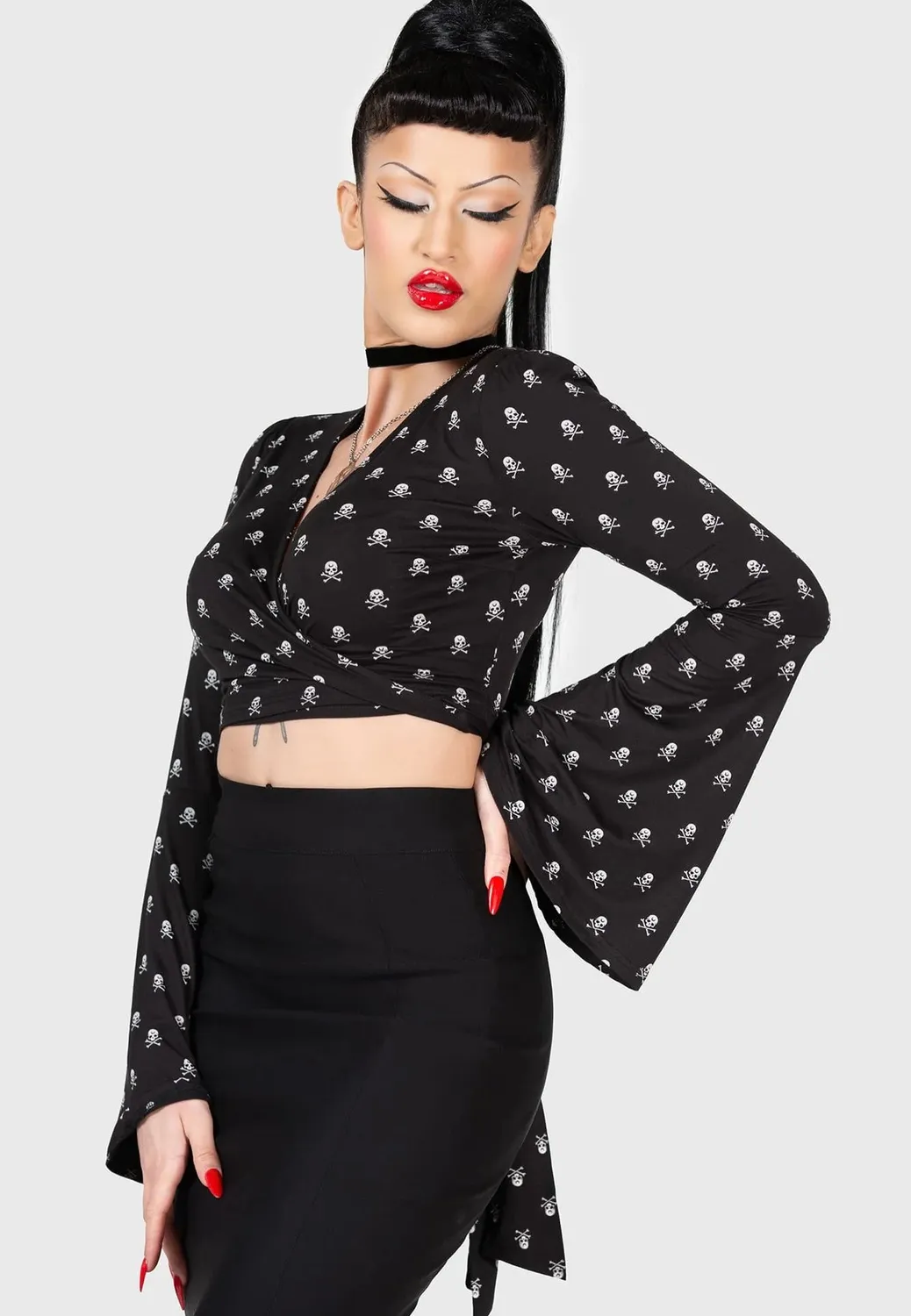 Impericon Betty's Bash Wrap Black Oberteil schwarz
