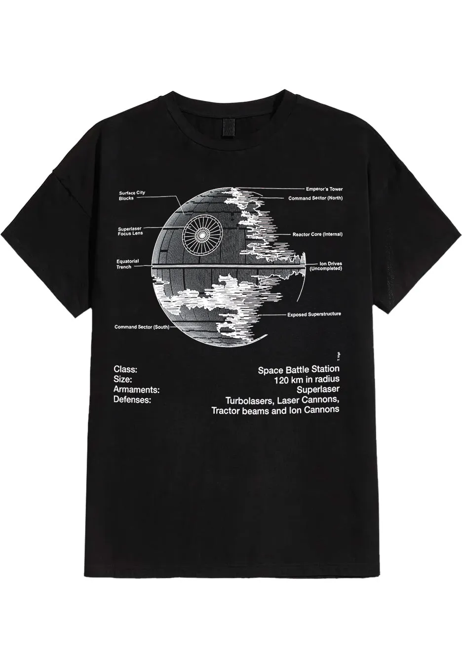 Star Wars Death Star Sketch T-Shirt schwarz
