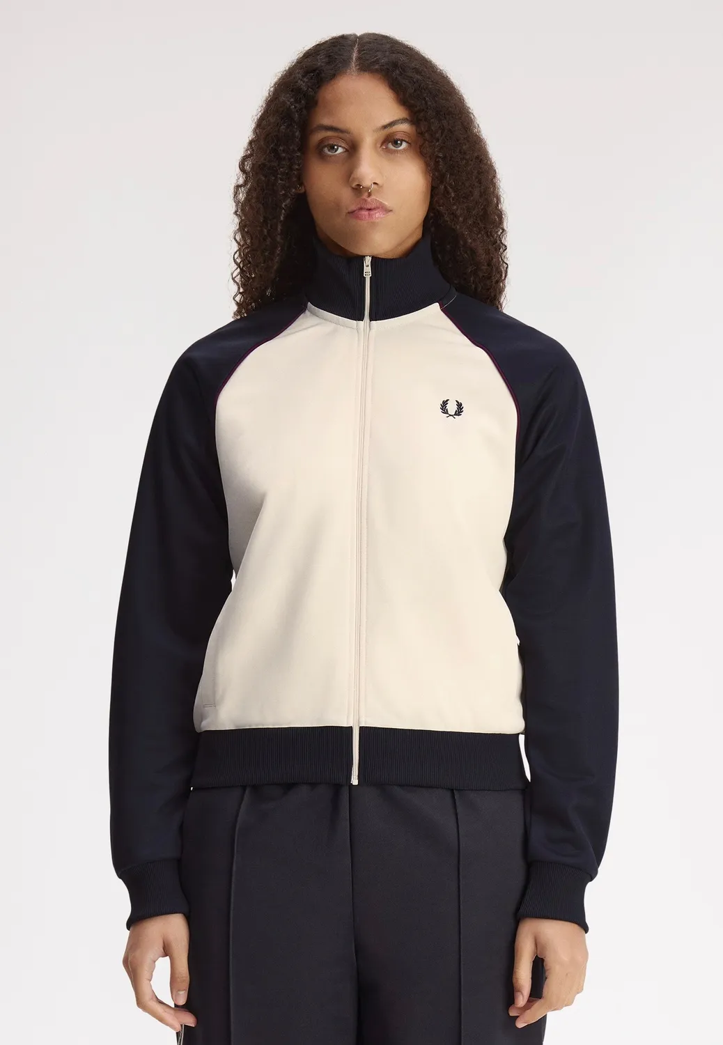 Impericon Colour Block Track Ecru Trainingsjacke beige