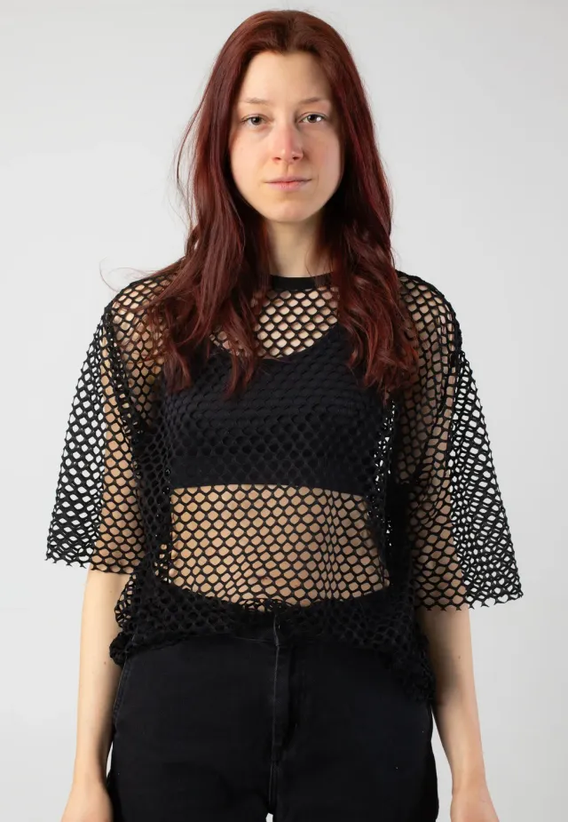 Impericon Ally 2/4 Fishernet T-Shirt schwarz Damen