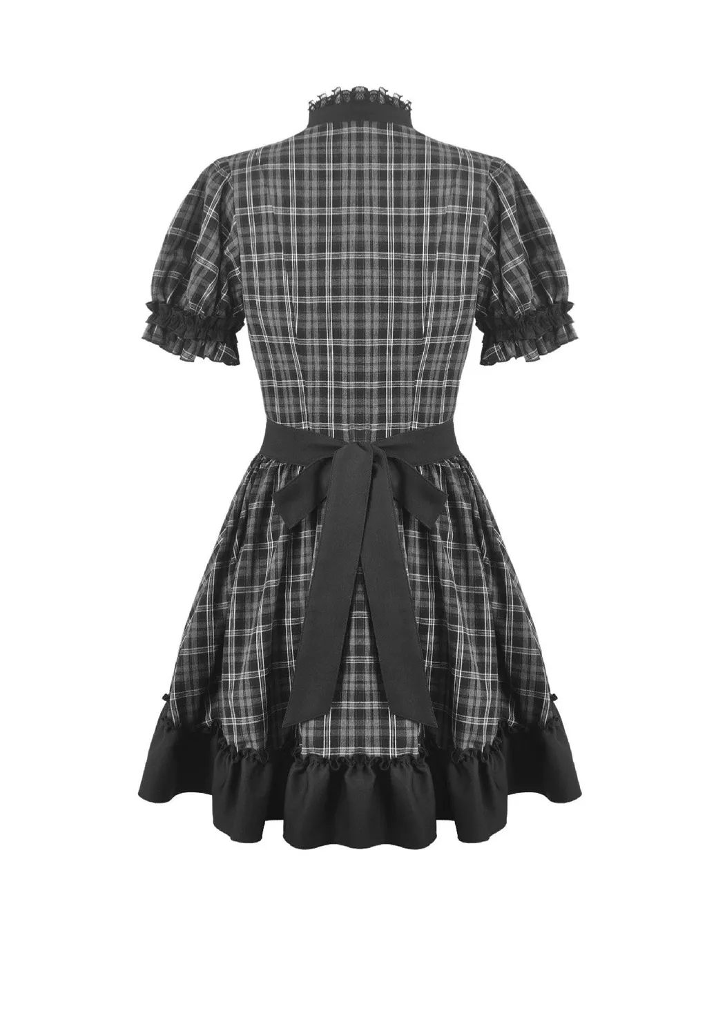 Impericon Dark Lolita Gingham Patchwork Kleid schwarz M