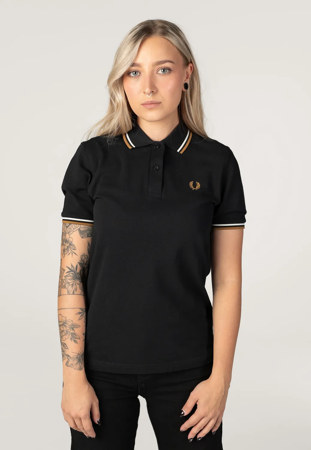 Impericon Twin Tipped BlackEcru Polo Baumwolle