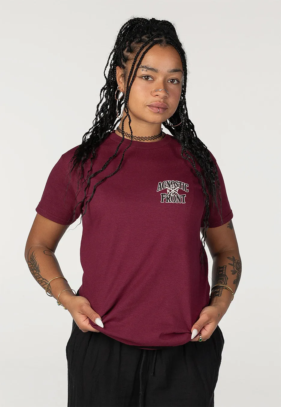 Impericon Combat Core Burgundy T-Shirt Bordeaux Unisex