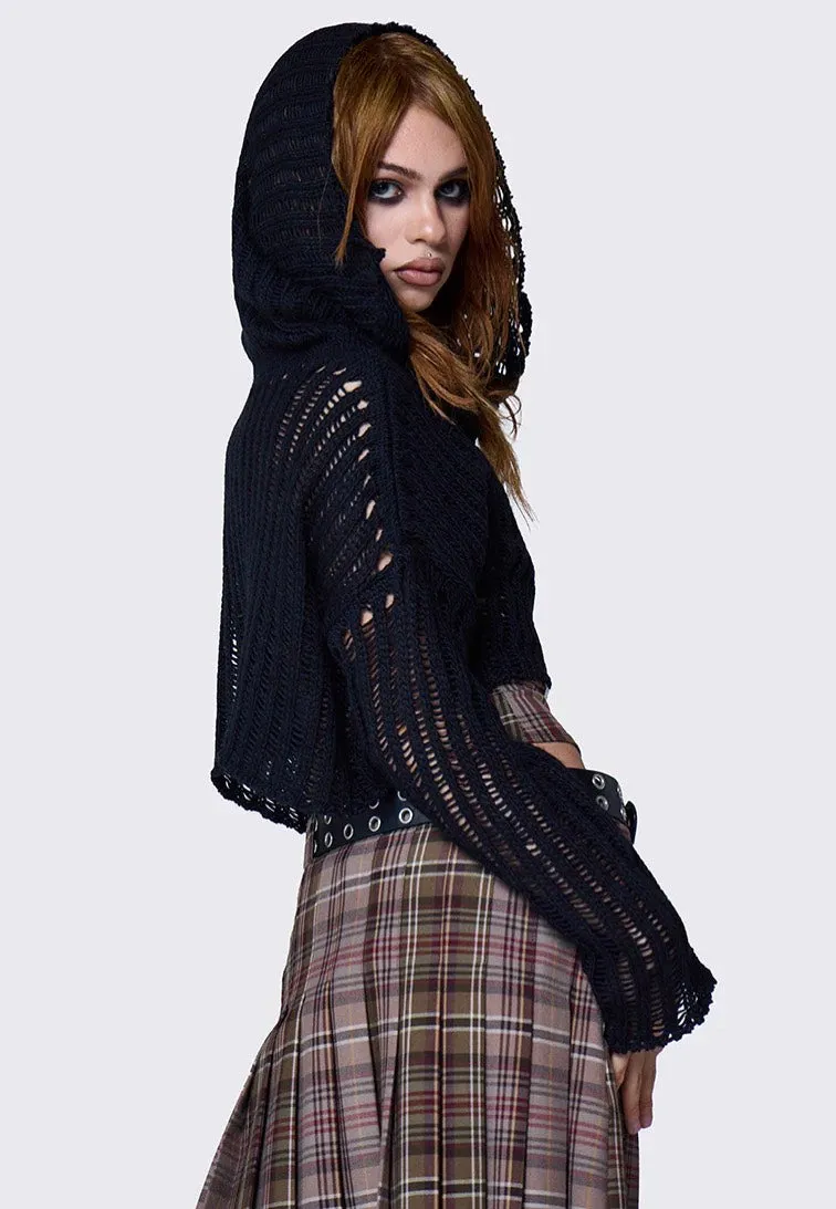 Impericon Dexie Hooded Crop Pullover Schwarz