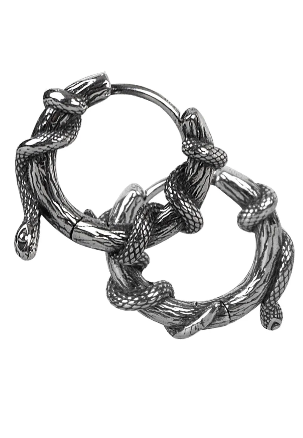 Impericon Schlange Kreole Ohrringe Silber Metall