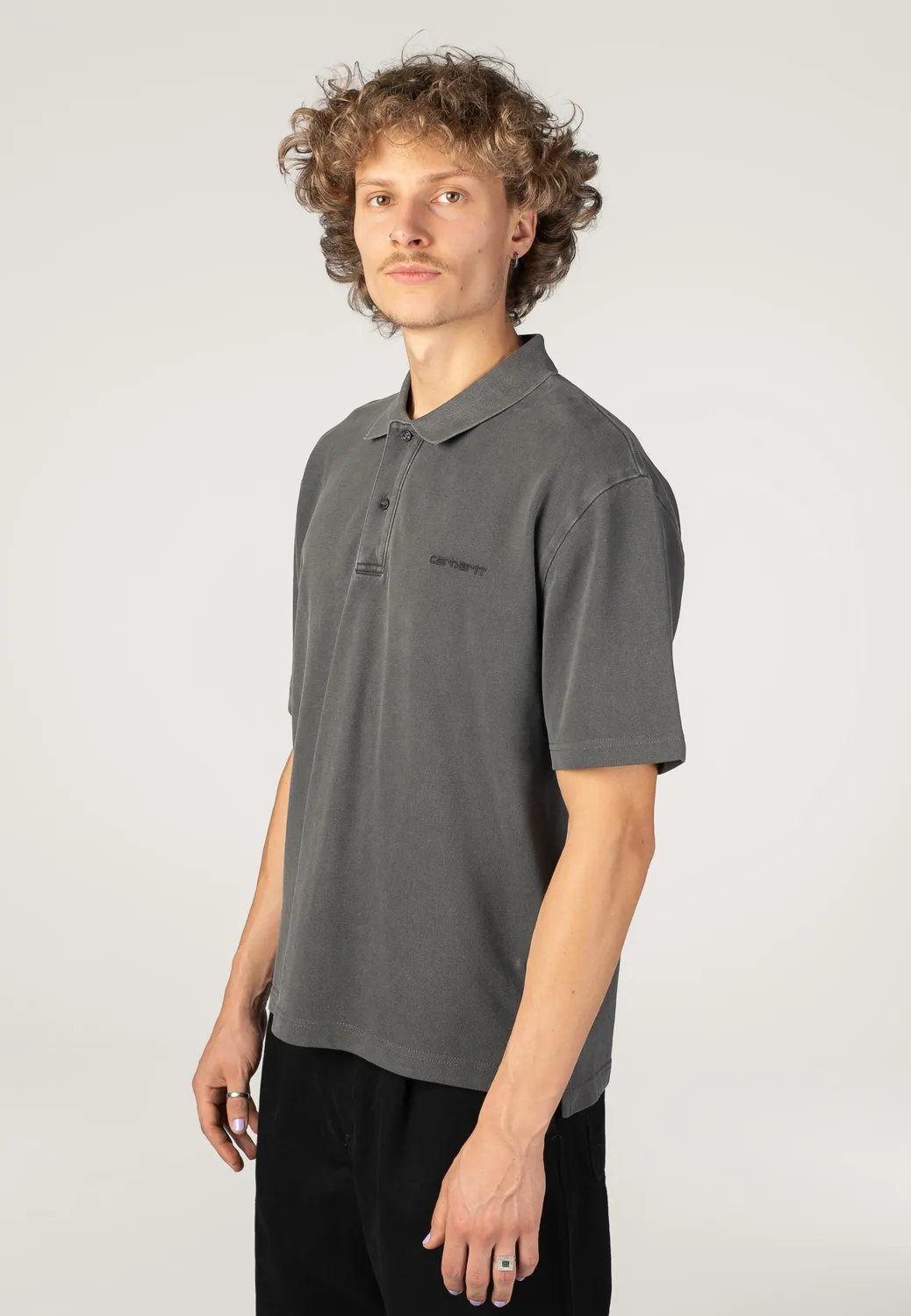 Impericon Wayne Garment Dyed Black Polo Baumwolle