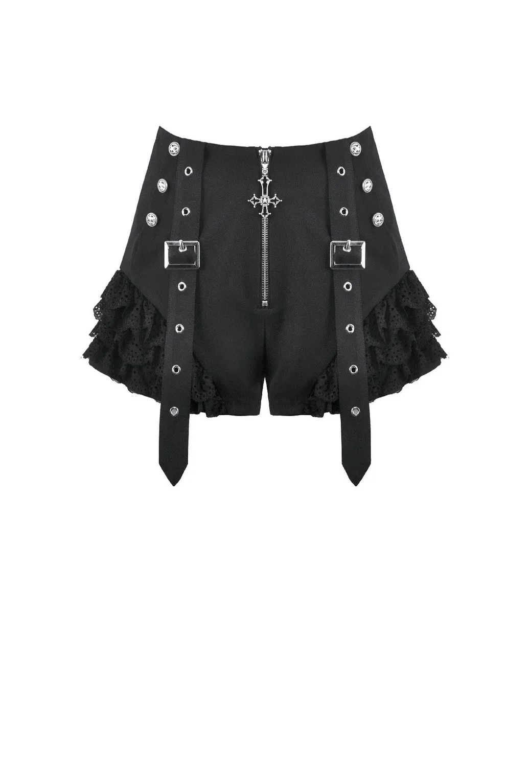 Impericon Night Ban Punk Shorts Schwarz Nylon
