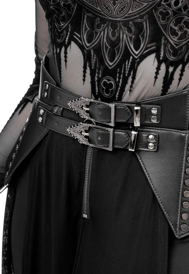 Impericon Cathedralis Peplum Gürtel schwarz Kunstleder