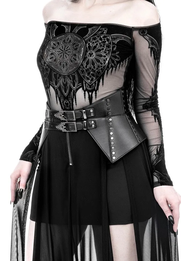 Impericon Cathedralis Peplum Gürtel schwarz Kunstleder