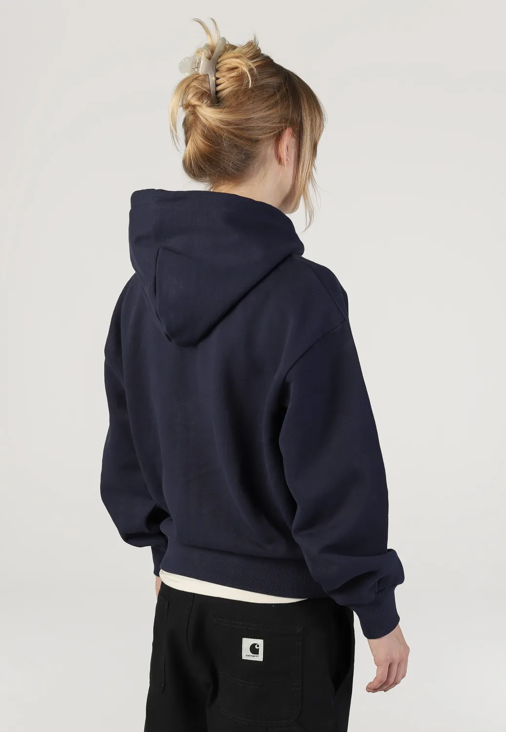 Carhartt Hooded Casey Zip Hoodie Dark Navy Silver Damen