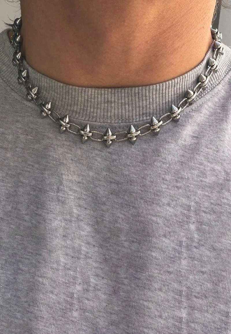 Impericon Double Spike Silver Kette Onesize Metall