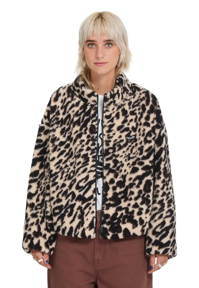 Impericon Wylding Out Sherpa Animal Print Jacke Fleece