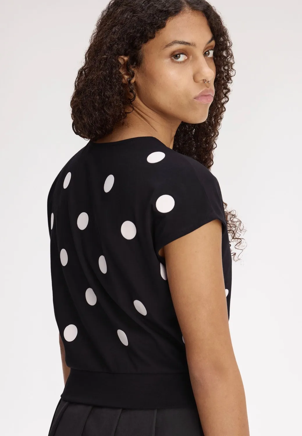 Impericon Flocked Polka Dot Oberteil Black Jersey