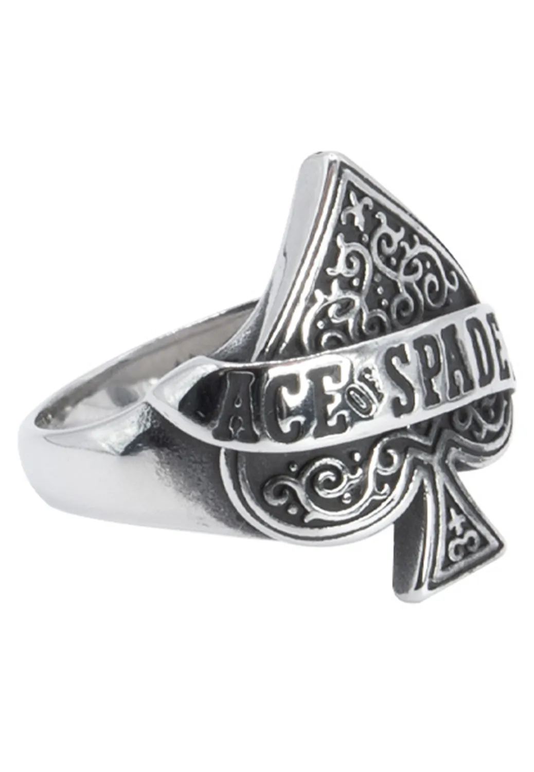 Impericon Pik Ass Ring Größe 59 mm grau