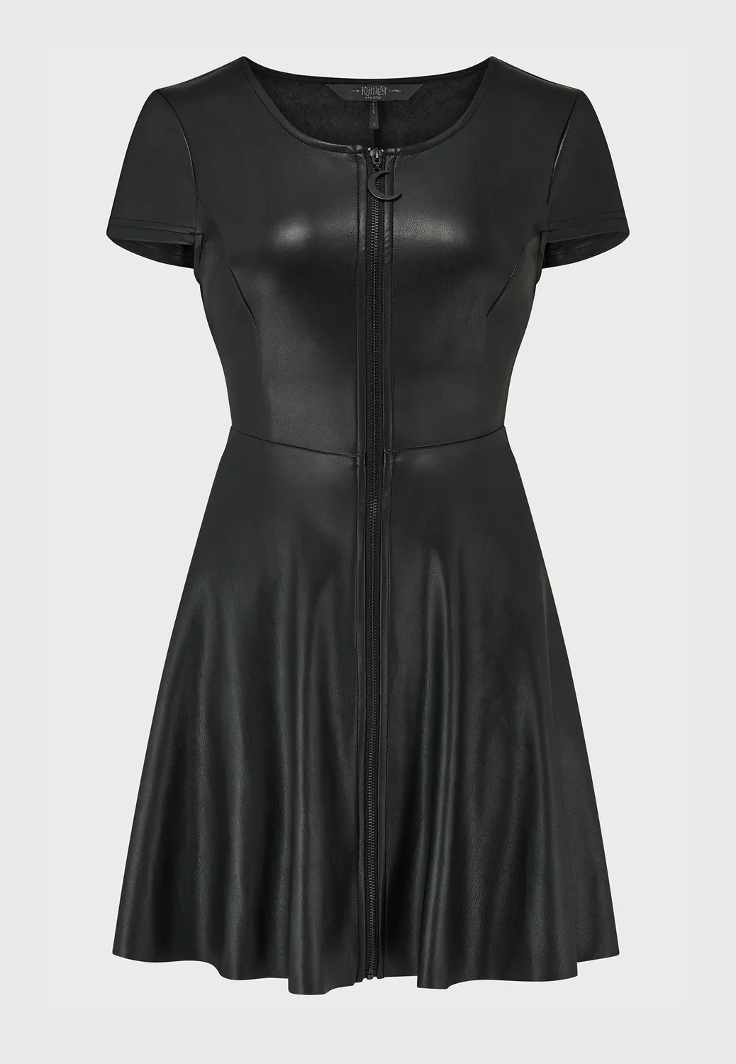 Impericon Dark Whisper Kleid Schwarz Kunstleder Mini