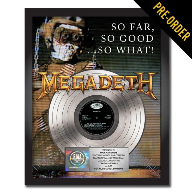 Megadeth So Far So Good Award Plakette personalisiert