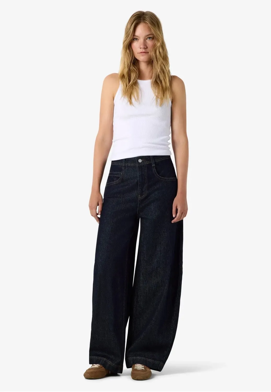 Noah Barrel Dark Blue Denim Jeans Damen Relaxed Fit