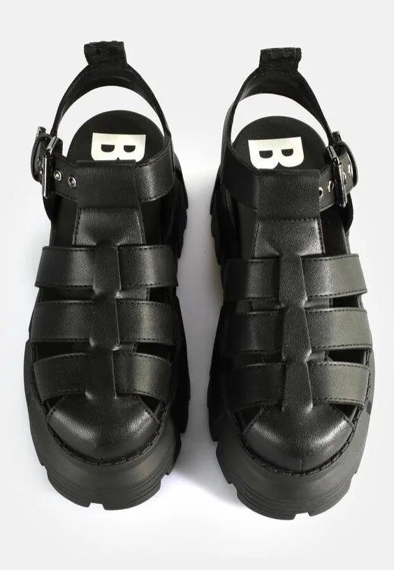 Impericon Ava Fisher Vegan Nappa Sandalen schwarz