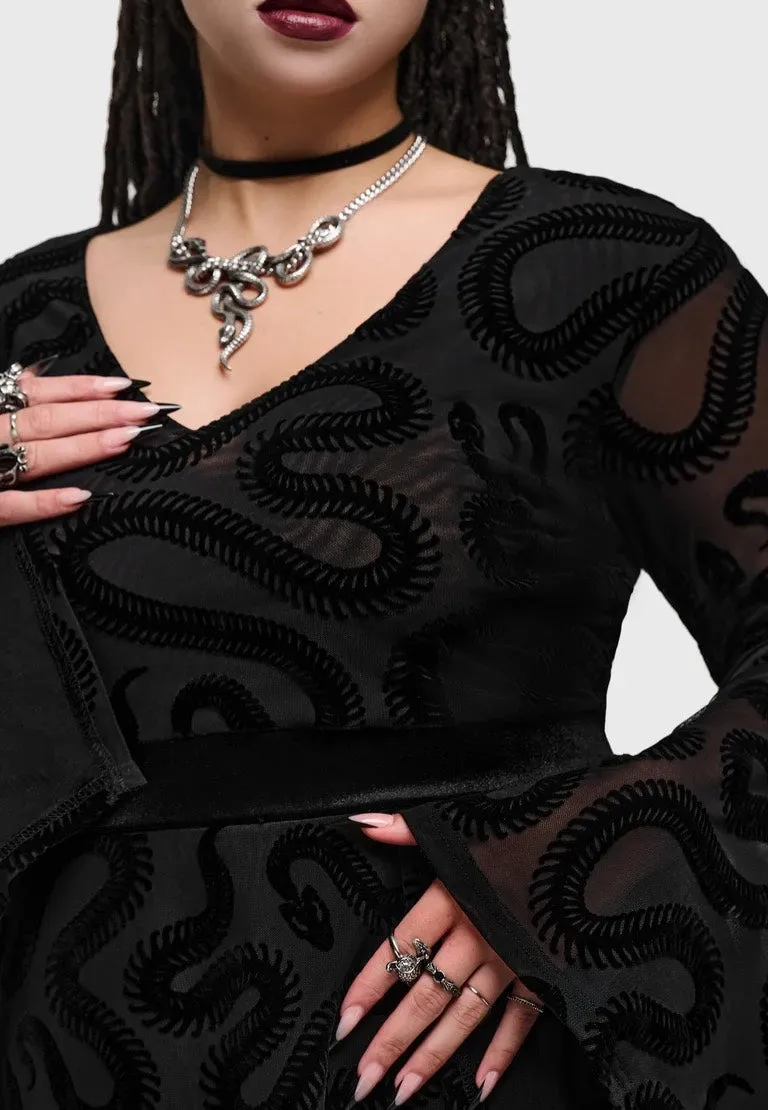 Impericon Serpentes Mini Black Kleid Mesh schwarz