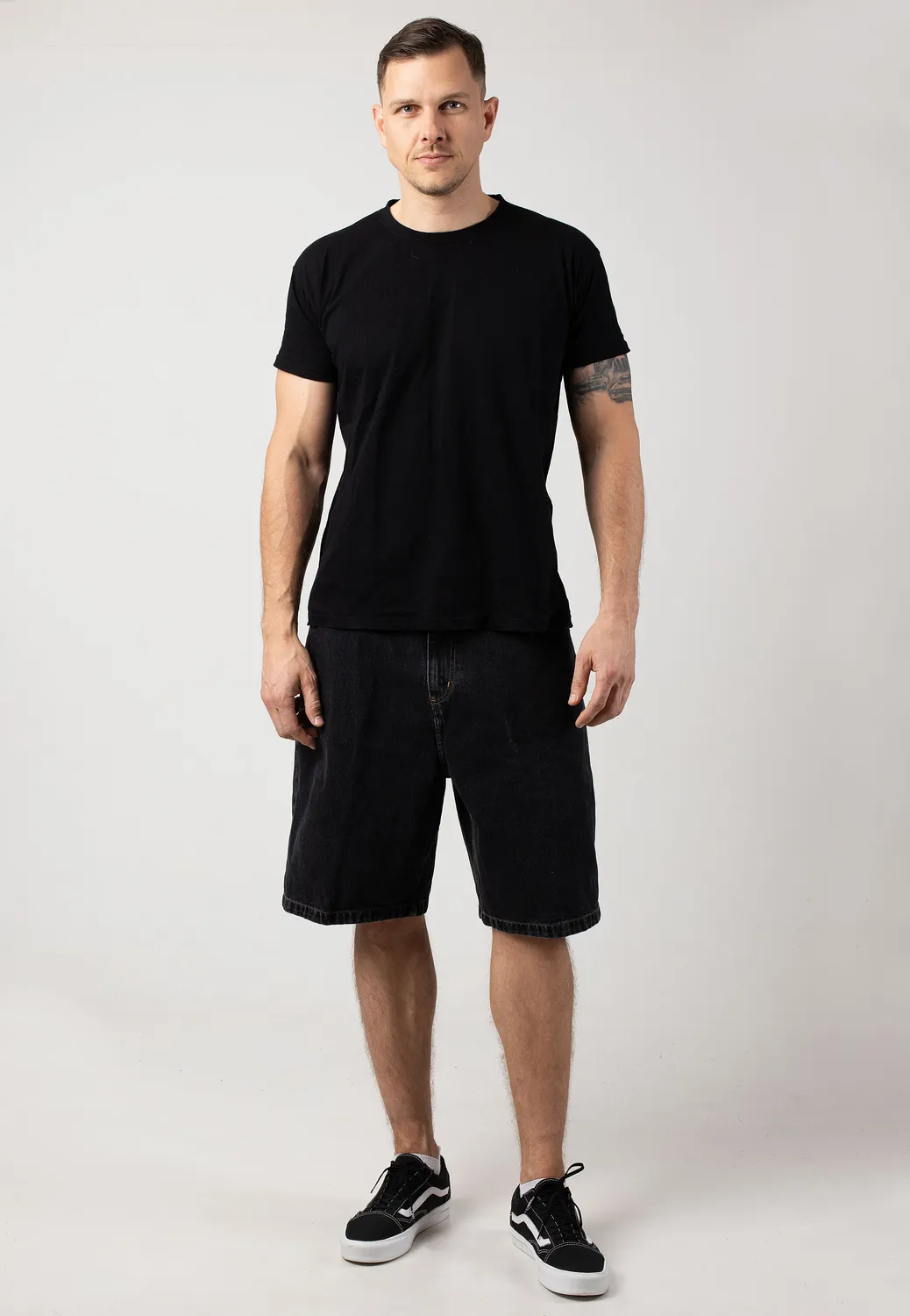 Impericon Brandon Stone Washed Shorts schwarz Denim