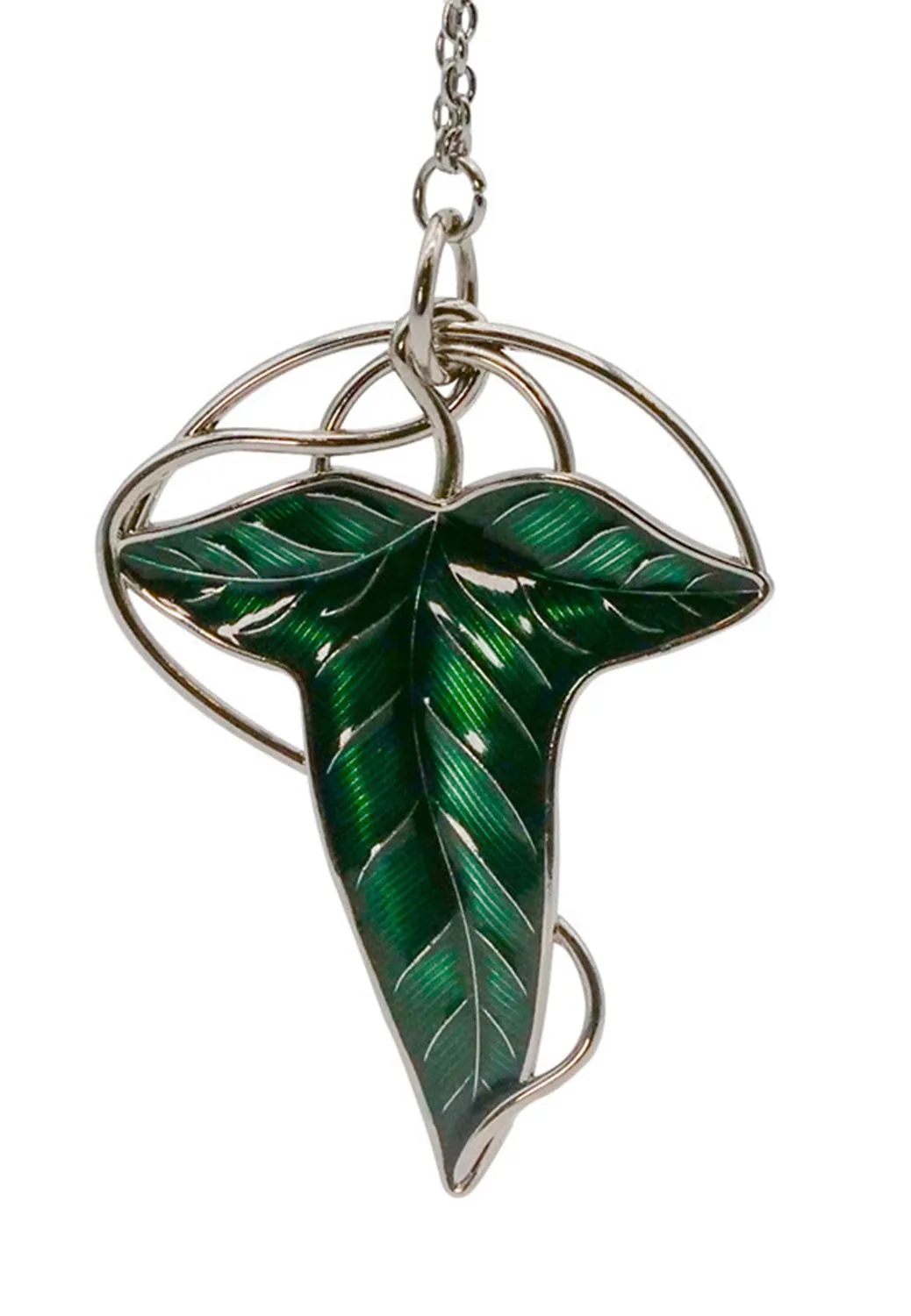 Lorien Leaf 3D Schlüsselanhänger grün Metall