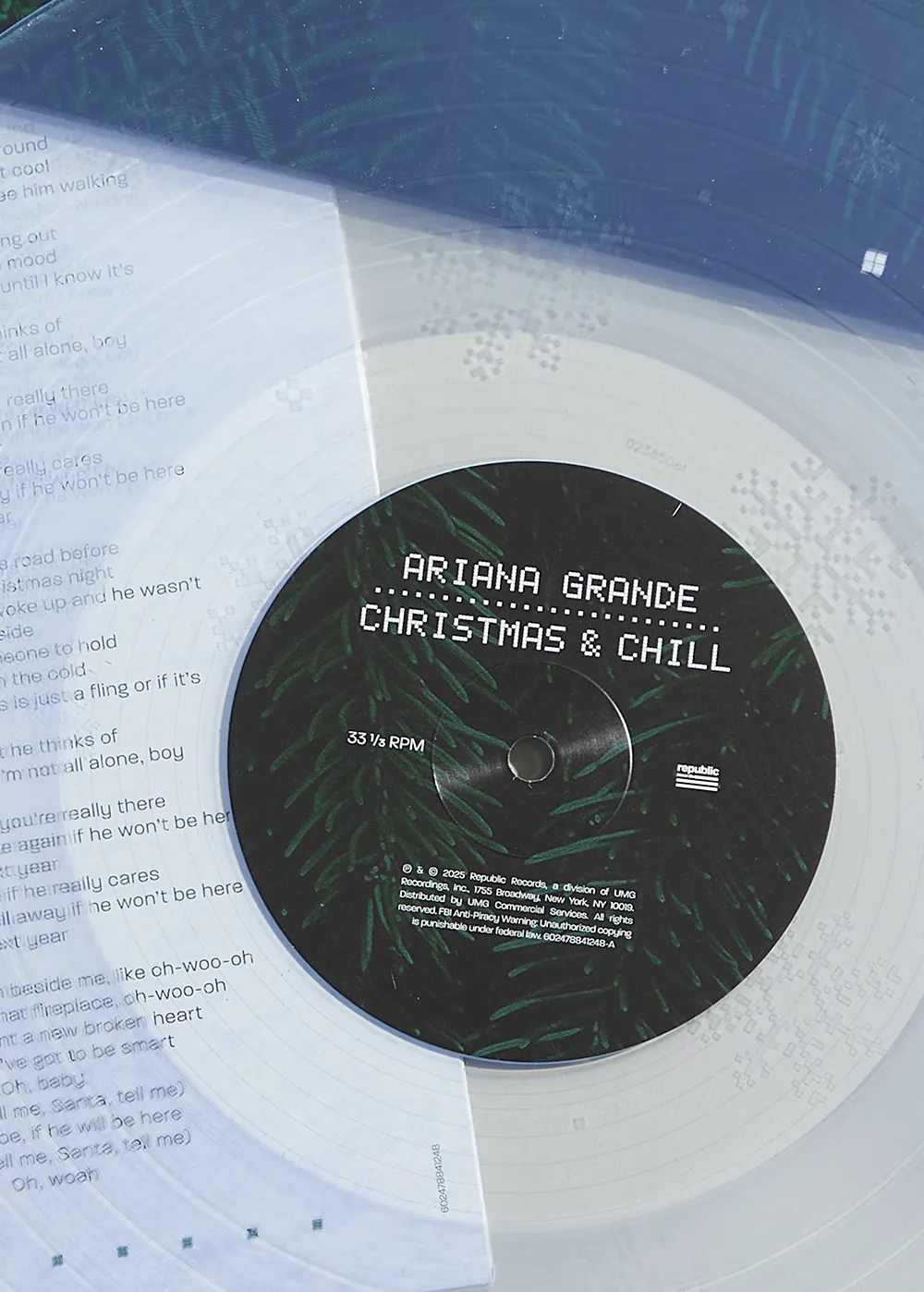 Ariana Grande Christmas & Chill 10th Anniversary LP Clear