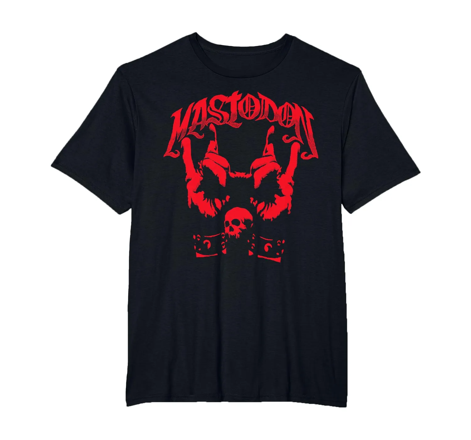 Mastodon Devil Horns Adult T-Shirt Schwarz