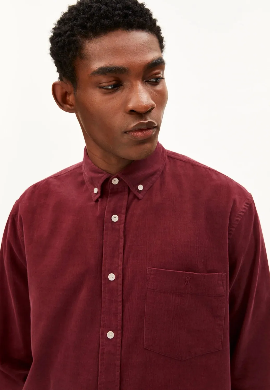 Impericon Corduroy Velvet Red Hemd bordeaux vegan