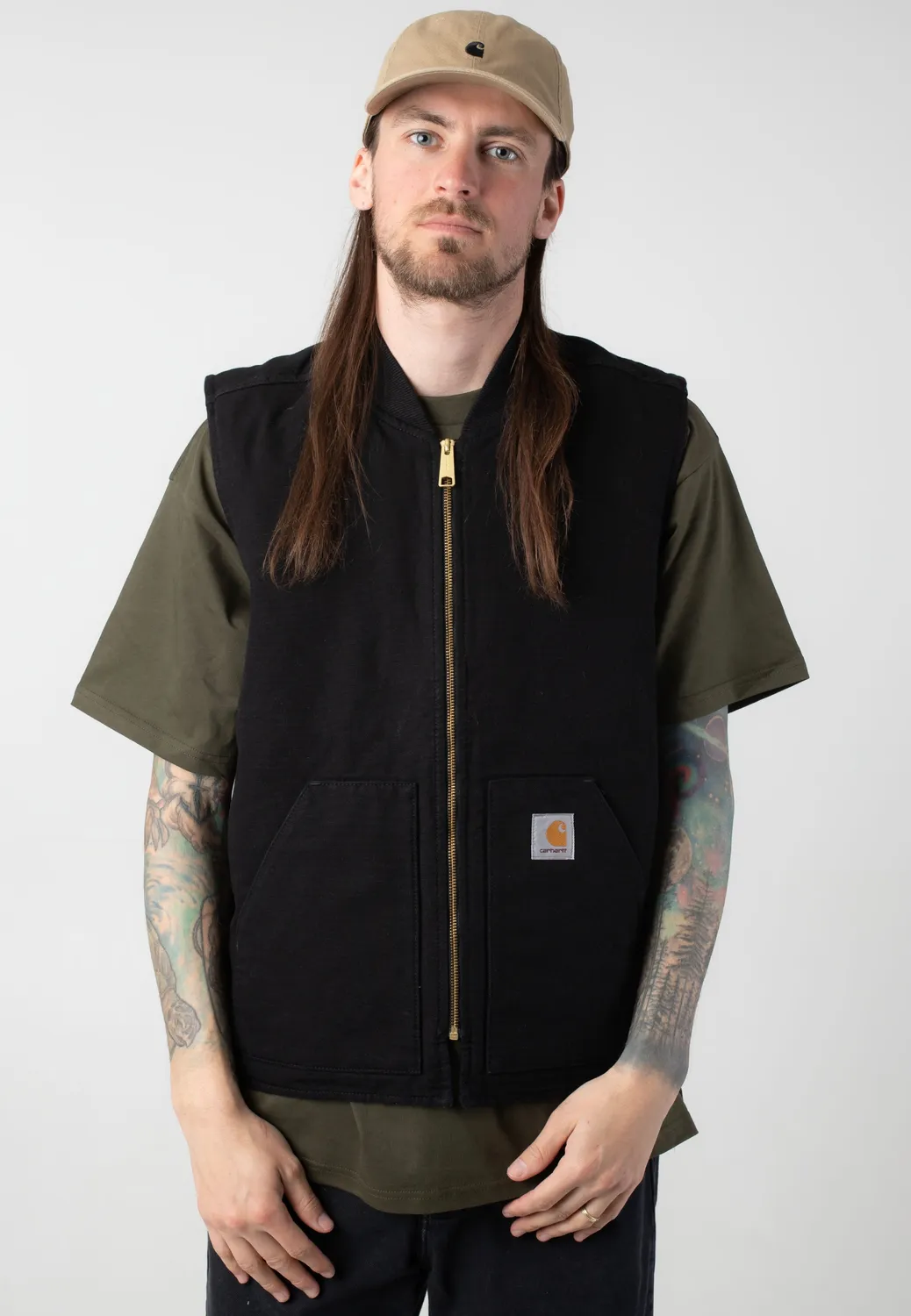 Impericon Classic Black Rinsed Weste Schwarz Vegan